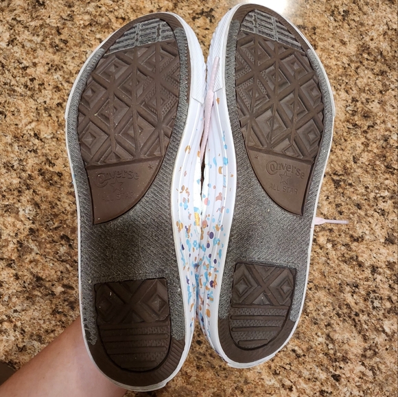 CONVERSE Chuck Taylor All Star Confetti Low Top - White - Size 3.5 - Picture 9 of 10